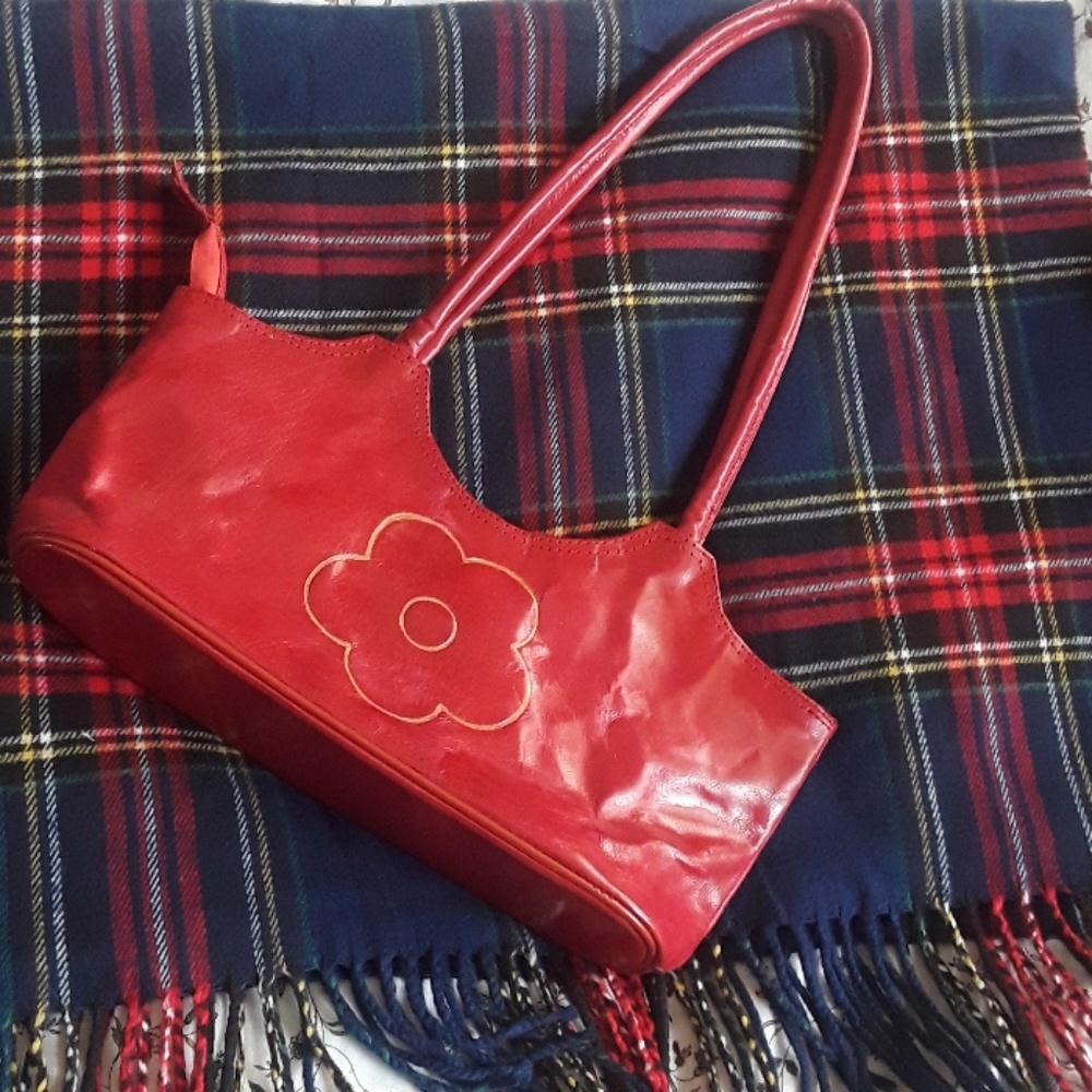 Gorgeous Danish red leather handbag